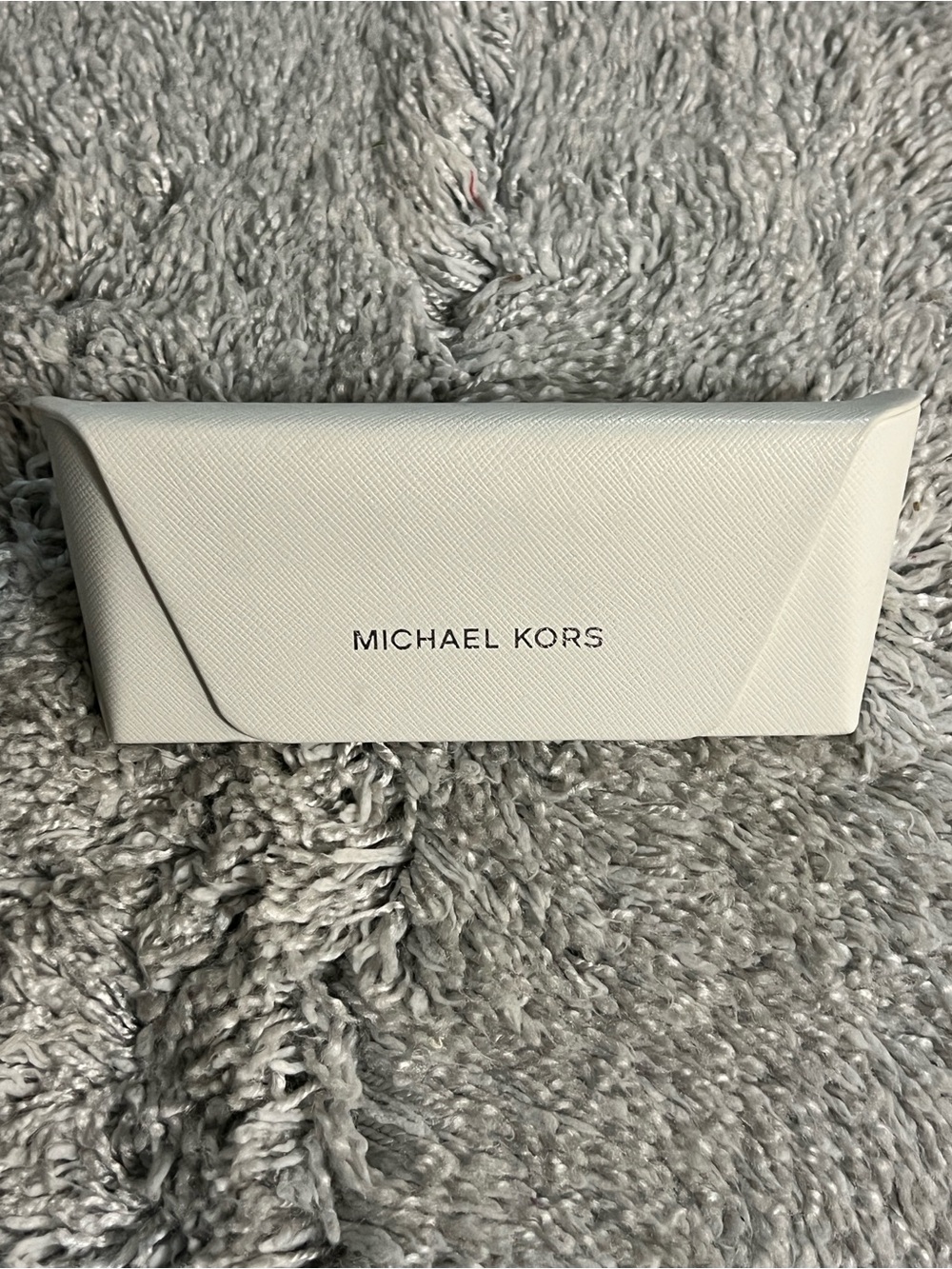 Michael Kors Cream and Gold Logo Eyewear Case